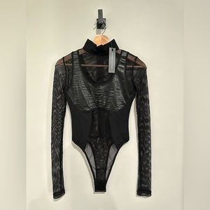 High neck Mesh Bodysuit. Never worn with tags. SIZING IN UK. UK10/US6